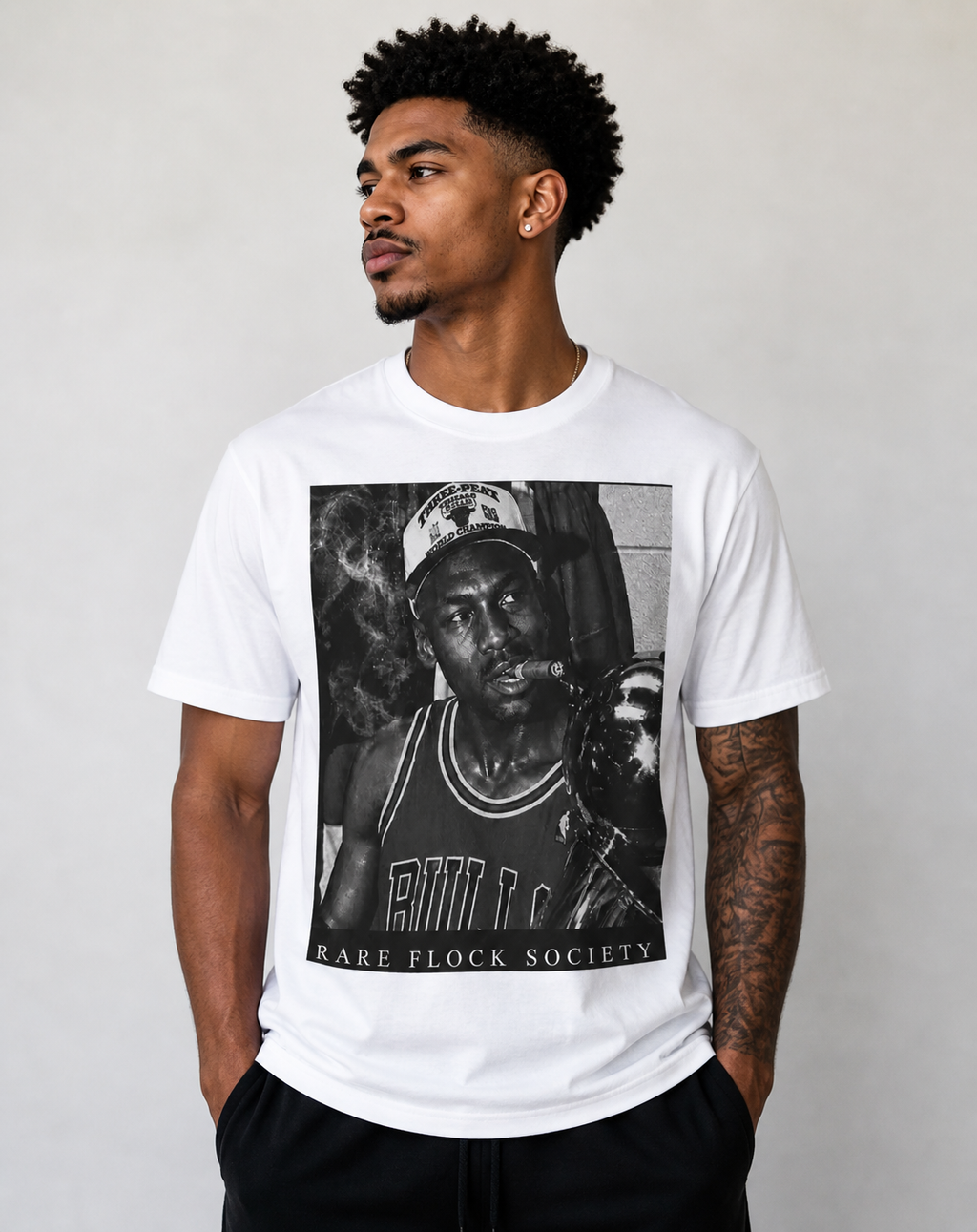 Rare Flock Society “Legacy in Smoke” Oversized Graphic T-Shirt – Black