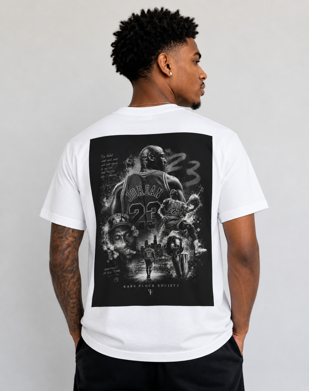 Rare Flock Society “Legacy in Smoke” Oversized Graphic T-Shirt – Black