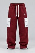 RARE FLOCK Burgundy Utility Cargo Trousers