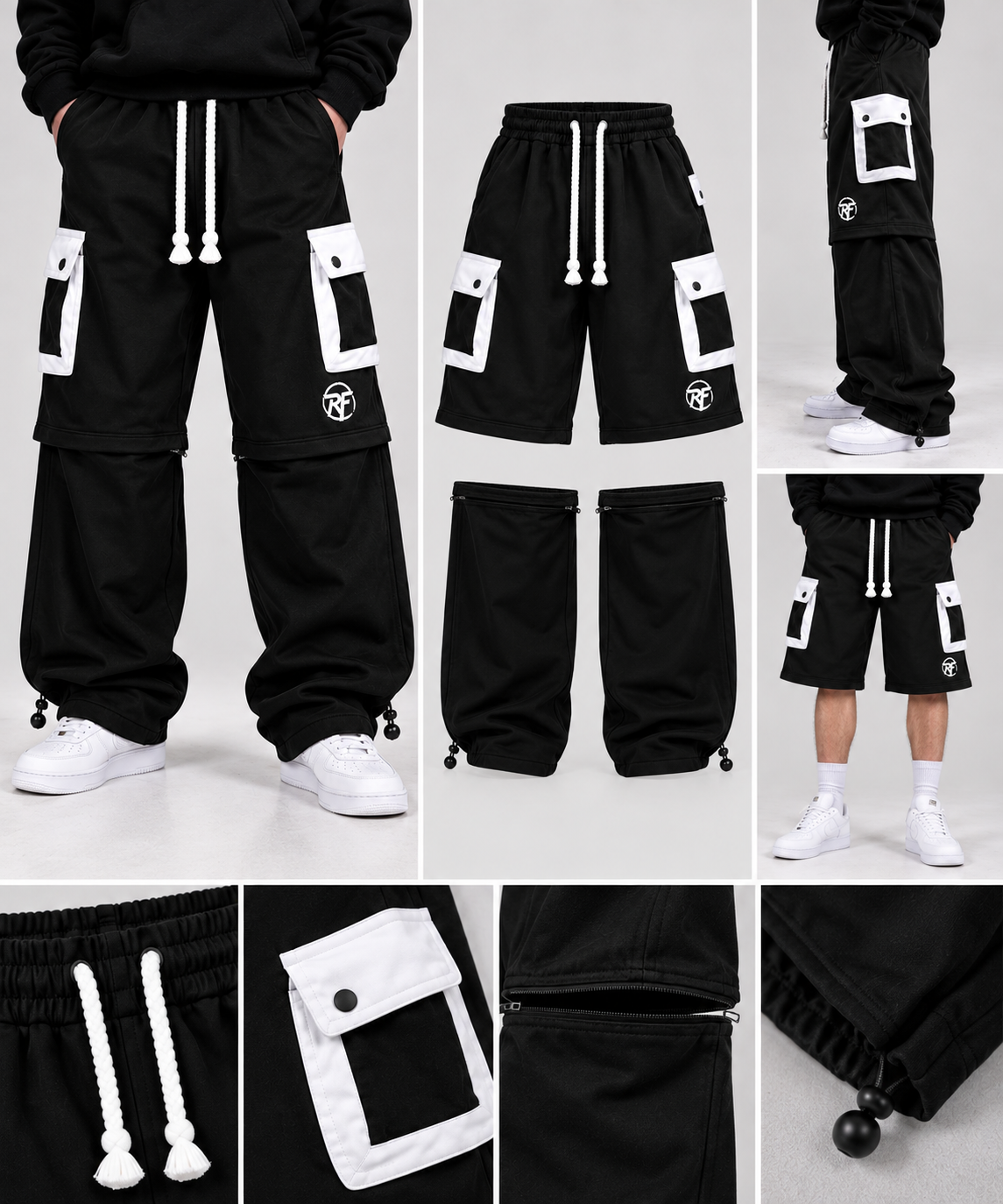 RARE FLOCK Convertible Cargo Tracksuit Trousers